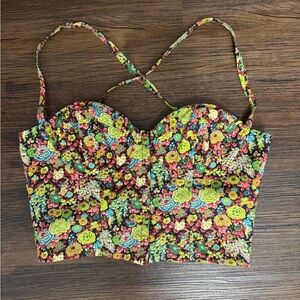 Opening Ceremony Yellow Green Bustier Tank Top